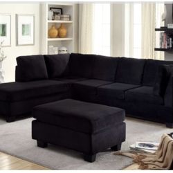 Black Sectional Sofa 
