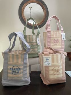 Trader Joe’s 2026 Limited Edition Striped Mini Canvas Tote Bag
