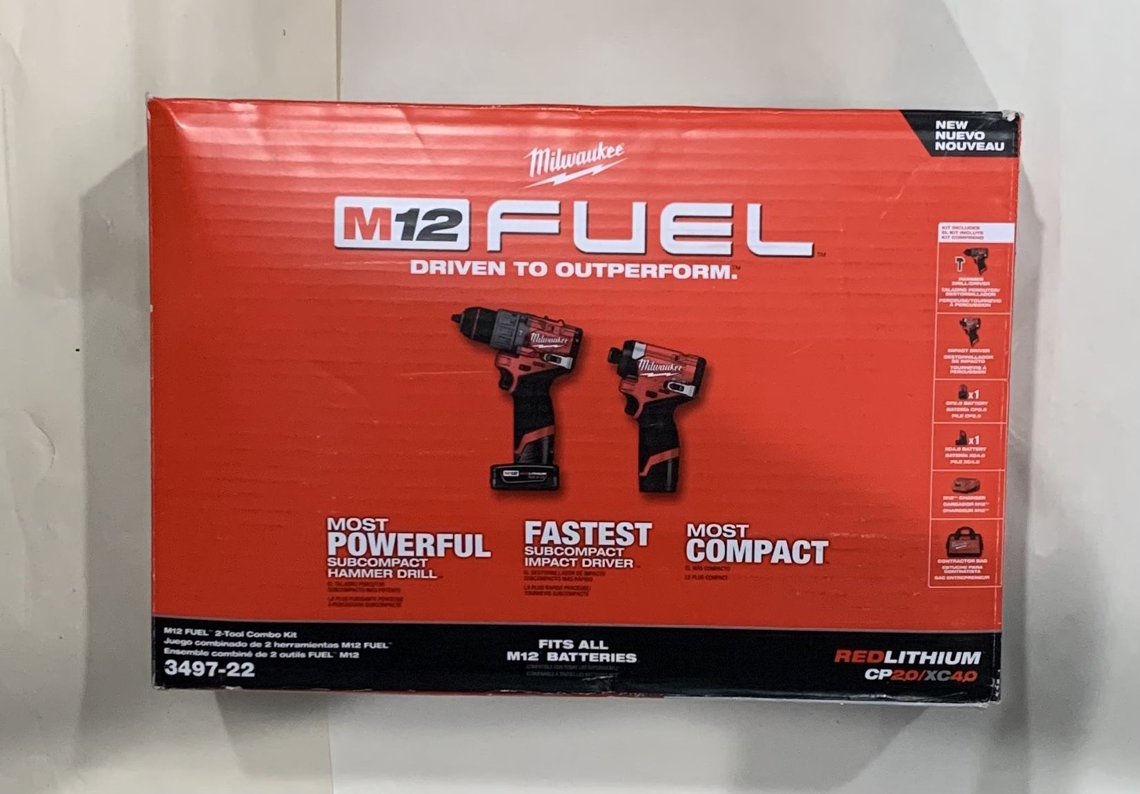 Milwaukee M12 FUEL Impact Driver & HammerDrill/Driver Combo Kit for