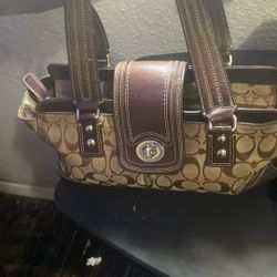 Beige coach purse