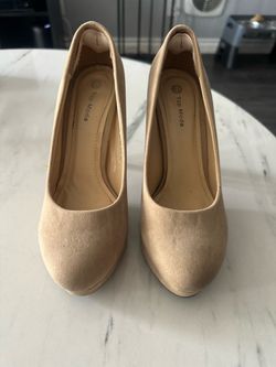 Top Moda Nude Suede Platform Heels