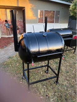 BBQ Grill—- newly built with double racks and mobile on wheels