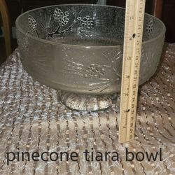 Indiana Glass Tiara Pinecone PONDEROSA PINE
salad bowl $25
Harlingen near Walmart 
