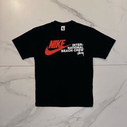 Nike x Stussy International Beach Crew T-Shirt Black Size XS