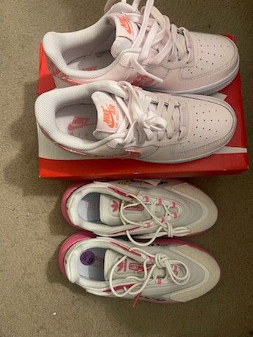 Brand New GS Nike Air Force 01 & Adidas FTWR Cheetah Accent Shoes 