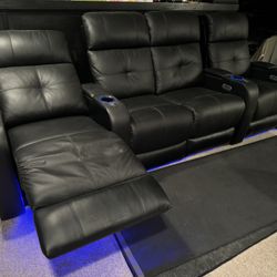 Premium Leather Black Couch 
