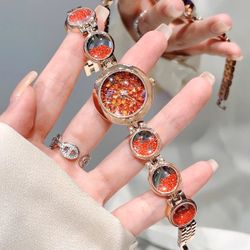 Red Diamond Bracelet Women’s Watch 