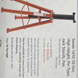 Sunex 1410 10 Ton Jack Stands - Pair for Sale in Carlsbad, CA - OfferUp