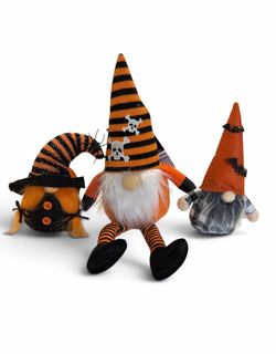 Halloween 3pc set of seasonal Gnomes decor