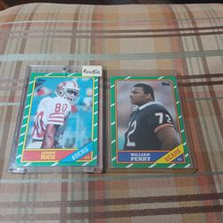 2 Rookie Football Cardsjerry Rice And  William  Perry 