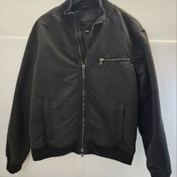 John Varvatos Dark Gray Bomber Jacket Men’s XL Designer Zip Front Casual Luxury