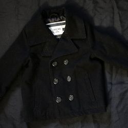 Kids Black Cherokee Pea Coat Sz3T