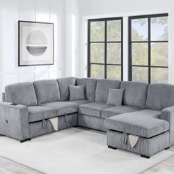 Corduroy Sectional Sleeper Sofa