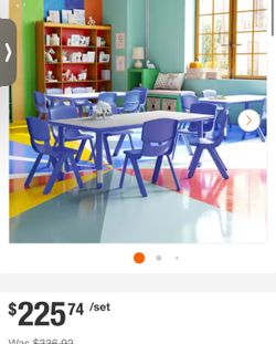 Kids Activity Table & 4 Chairs Set – Great for Homeschool, Crafts & Play