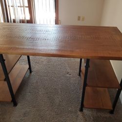 Restoration Hardware Desk Wood W/Iron Legs