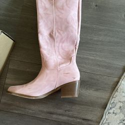 Pink Cowboy Boots Size 6 1/2