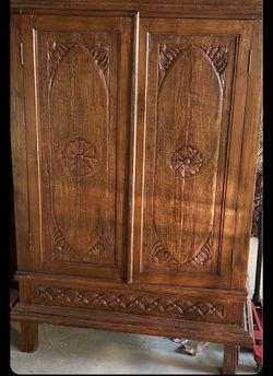Moroccan solid wood gorgeous hand carved wardrobe