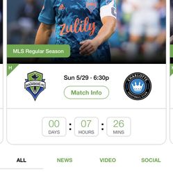 Sounders Tickets Section 105, $ 50 for 2 tickets 