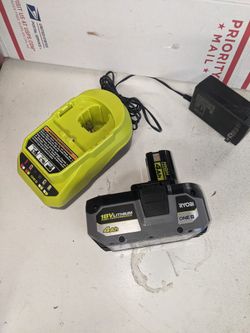 Ryobi 18 Volt High Capacity 4 Amp Battery And Charger
