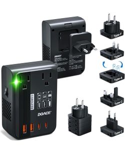 350W Voltage Converter US to Europe - 220V to 110V Converter for European Travel, Power Converter Adapter Combo with PD Chargers