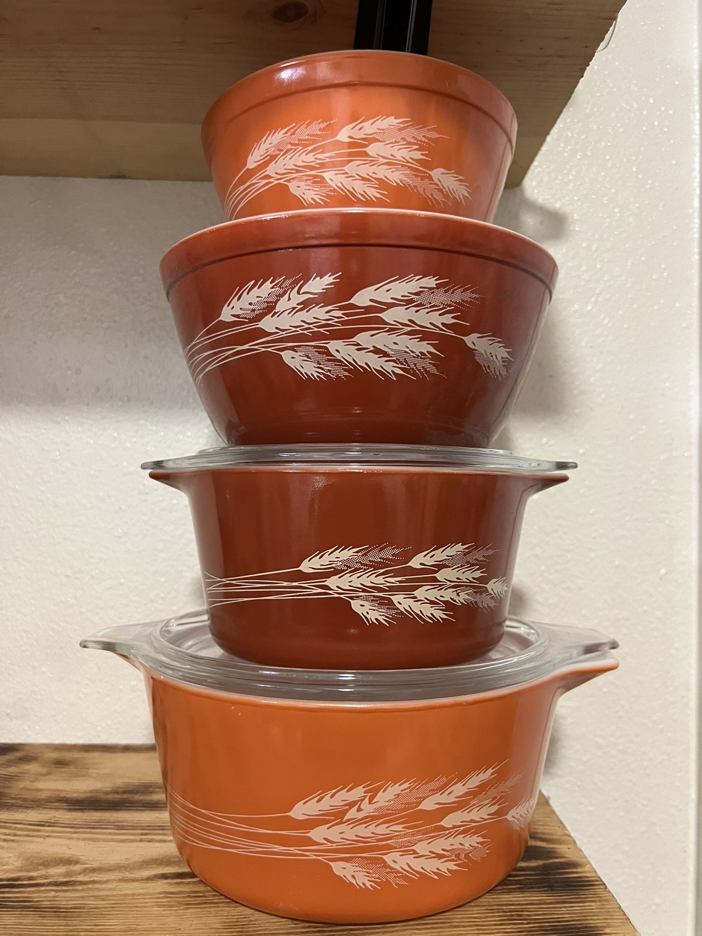 vintage pyrex autumn harvest wheat