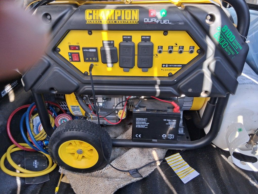 Brand New Dual Fuel Propane And Gas Generator With Full Propane Tabk