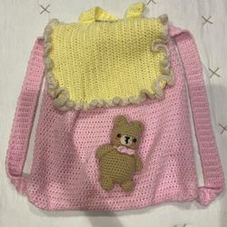 Pastel Handmade Teddy Bear Backpack