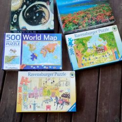 Lot Of 5 Jigsaw Puzzles Ravensburger