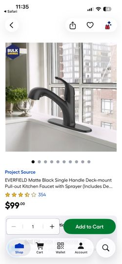 Matt black Pull down kitchen faucet brand new