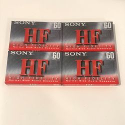 Sony HF 60 Normal Bias High Fidelity Audio Cassettes, Lot of 4, NEW