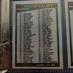 1991 Topps Football Checklist football card #657  #90sfootball