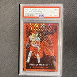 Patrick Mahomes 2022 Rookies&Stars Thrillers Red Plaid PSA 10 Pop 9 Chiefs Slab