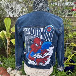 “Spiderman” Stretch Denim Jacket for Women  “Style & Co” Size pm