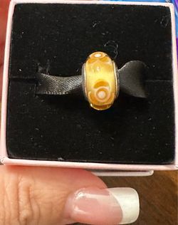 100% Authentic Pandora Yellow Murano Glass Flower Charm