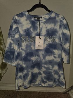 Women’s Blue Tie Dye Fabulous Top Size Medium New