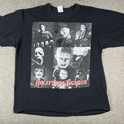 Port & Company Hollywood Scares Halloween Scary Horror T-Shirt Size XL Black   