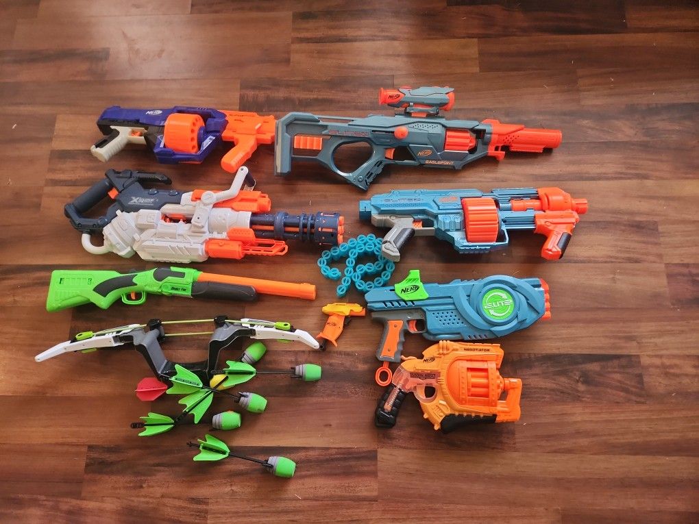 9 different Nerf Guns