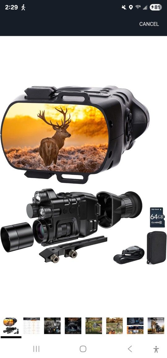 Foshderk 2IR 1-24X Zoom 3in1 Night Vision Binoculars