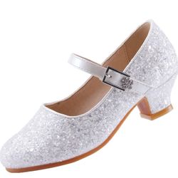 EIGHT KM Girls High Heel Dress Shoes Mary Jane Princess Wedding Party Pump Spark