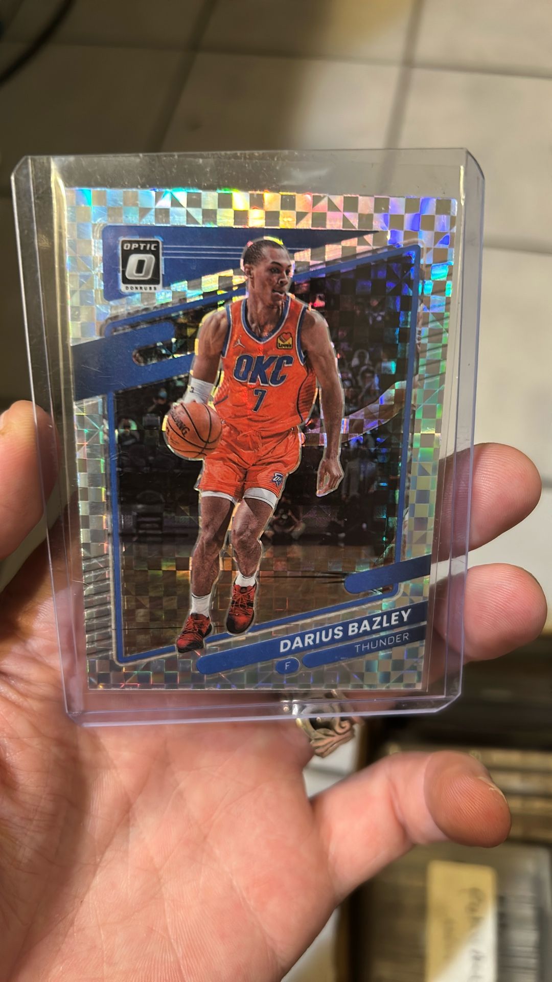 2021-22 Donruss Optic Darius Bazley Checkerboard Prizm SSP Case Hit #27 Thunder