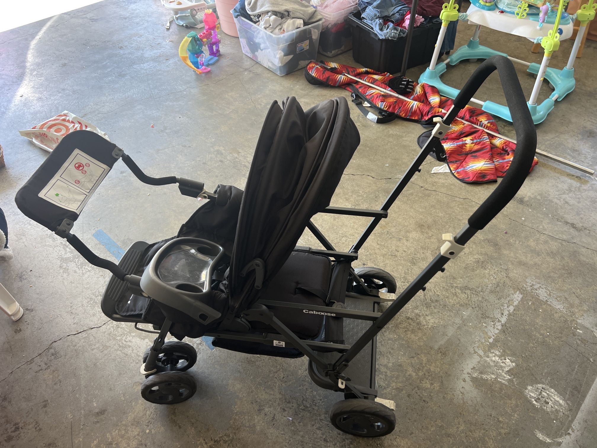Joovy Caboose Sit & Stand Double Stroller w/ Attachments – Great Condition!