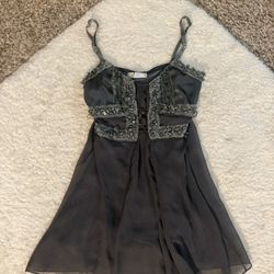 Vintage Baby doll style Beaded top Size Small/Medium Black Cat La 