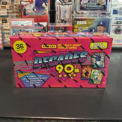 Panini 2026 Decades 90's Multi-Sport Sealed Trading Card Box (36 Cards)