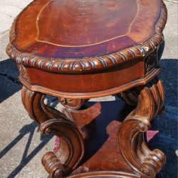 Antique Wood Table , Bear Paws