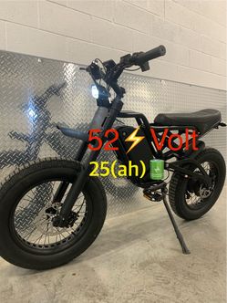 New 52V (D9)1500/2500W Electric E-bike, 45mph, 73 Style/Heavy Duty Reversed Front Fork
