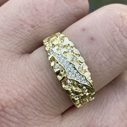 Gold Nugget Ring Size 7