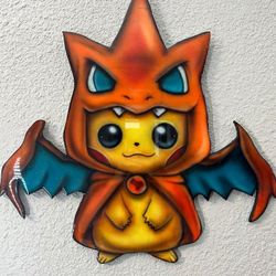 Pikachu Charizard Art Piece 