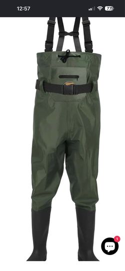 fishing waders in men's size 10 or women's size 12.