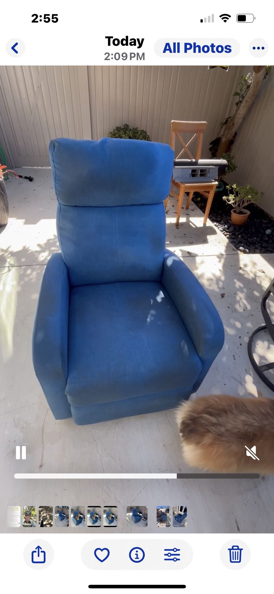 Recliner Reclining Chair 26.5” Wide 39” Tall