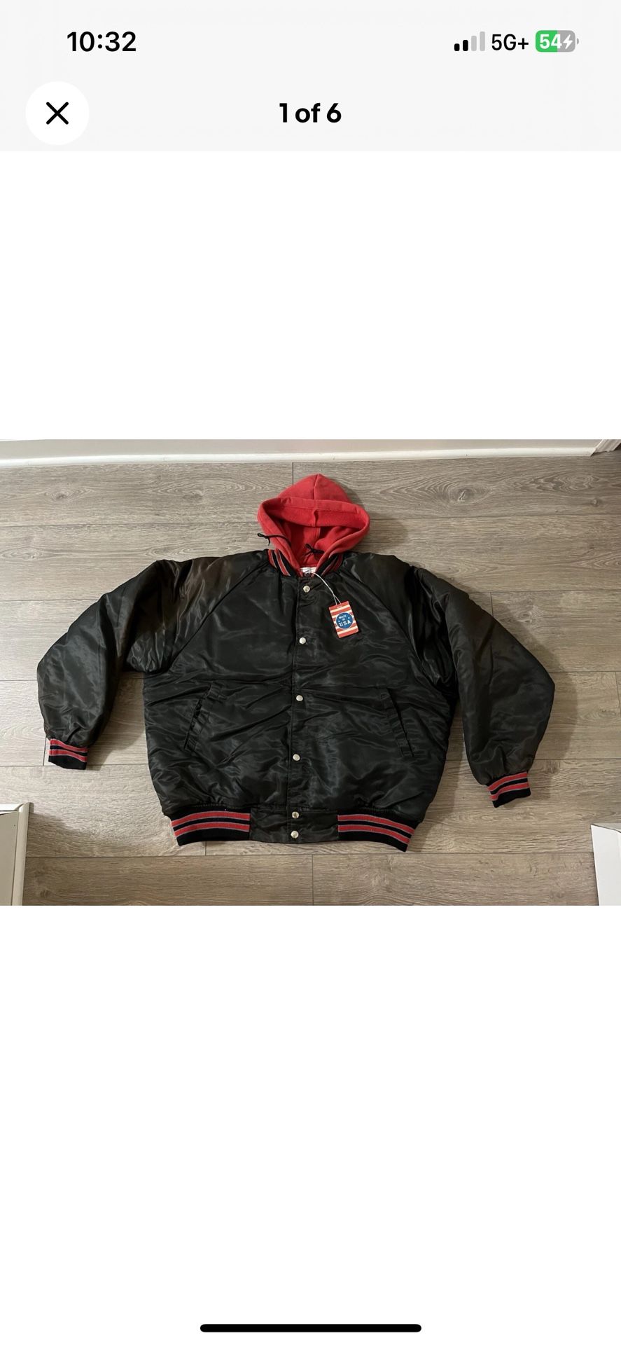 New NWT Men’s Vintage WearGuard Puffer Insulated Hooded Jacket Black Red XL READ